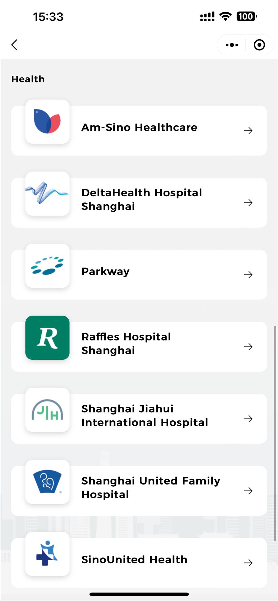 international medical facilities added to cns's wechat mini-program