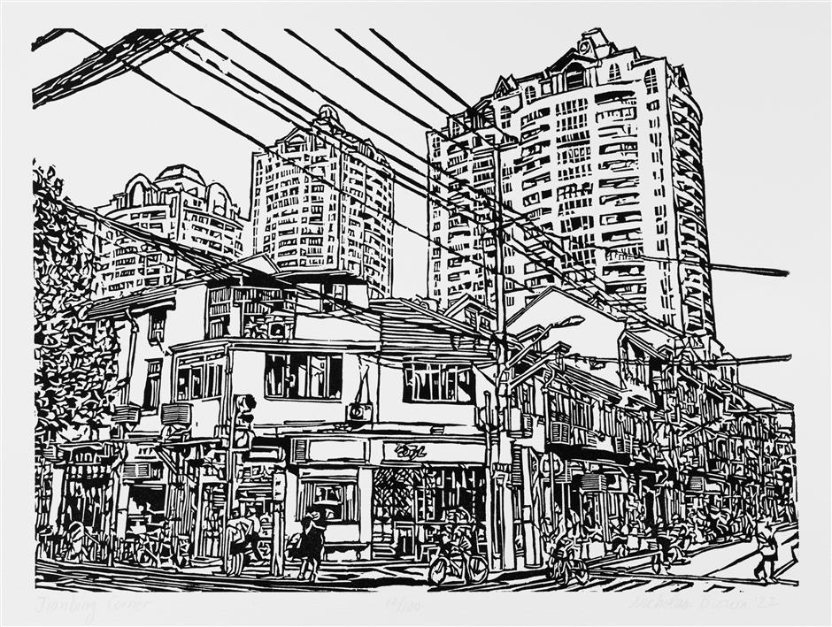 american block print artist captures the essence of shanghai neighborhoods