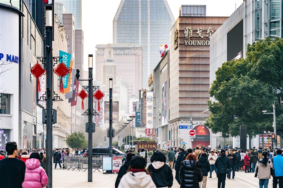 record sales at nanjing rd pedestrian mall stores