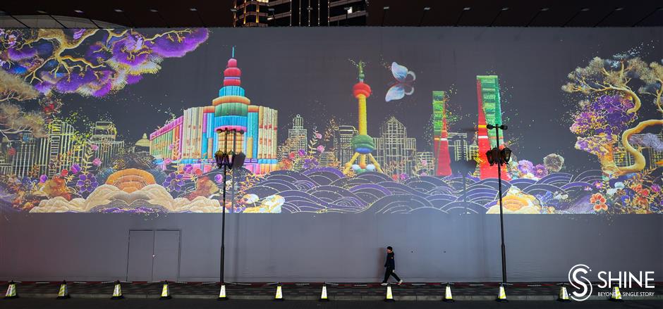 nanjing road west lights up for spring festival