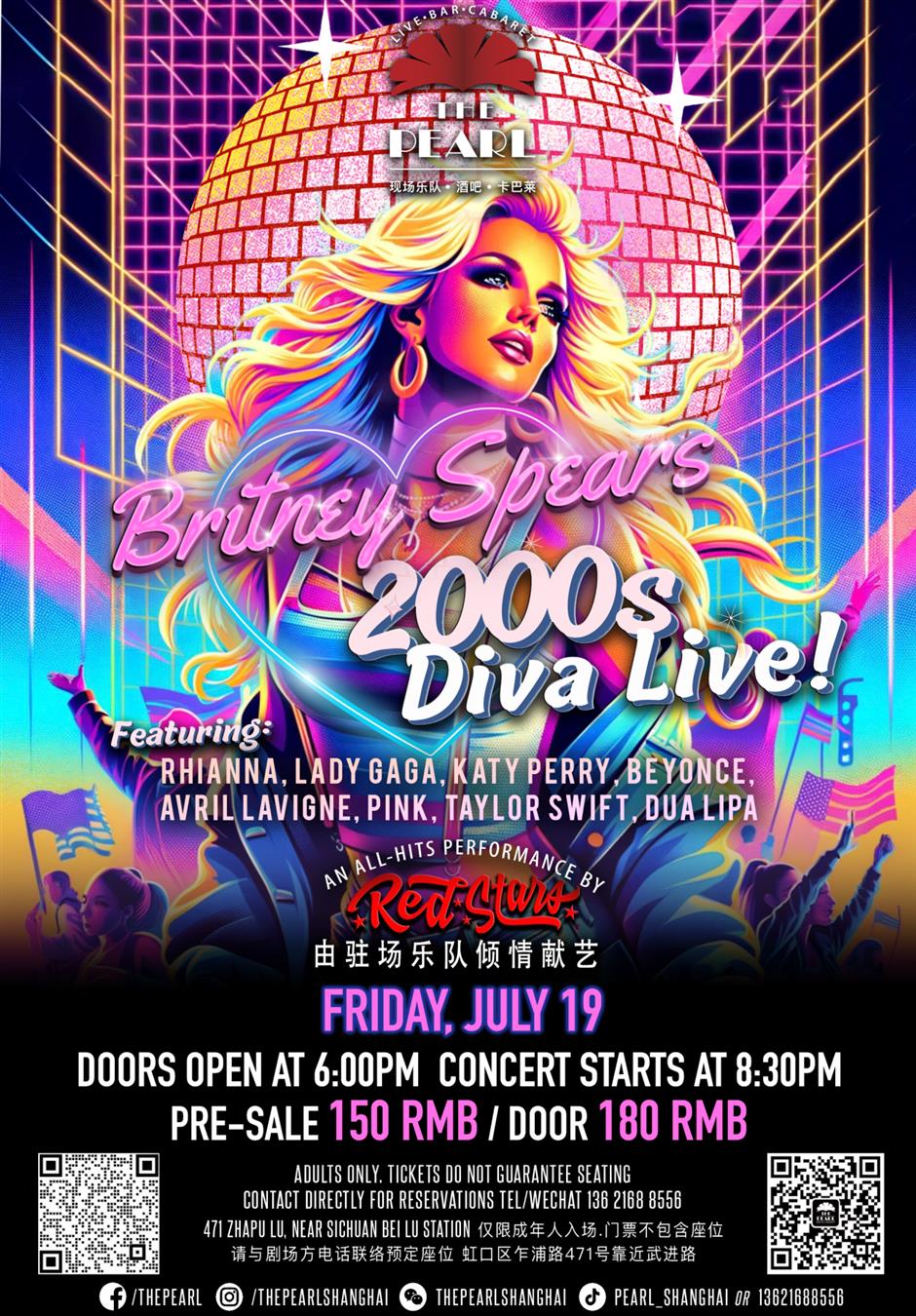 the pearl's red stars present tribute to britney spears and divas of the 2000s