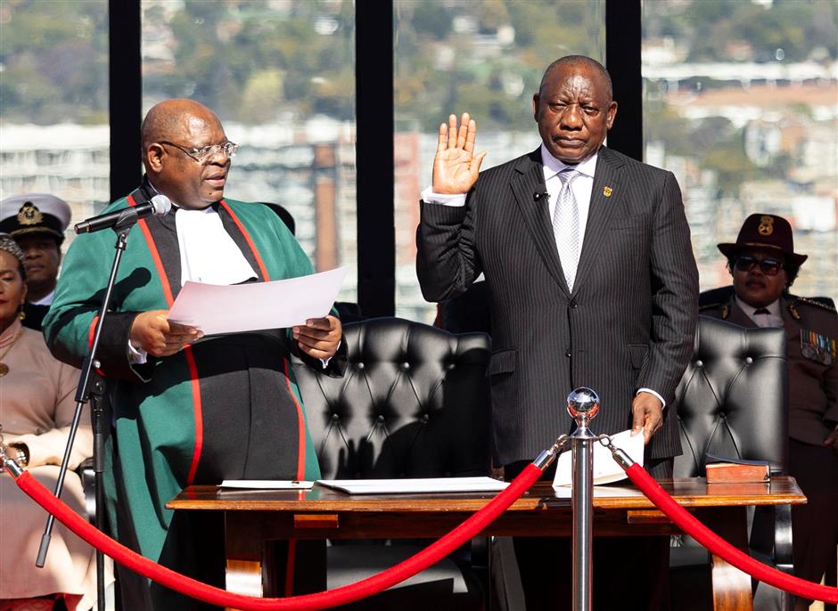 cyril ramaphosa takes oath of office for 2nd term as south african president