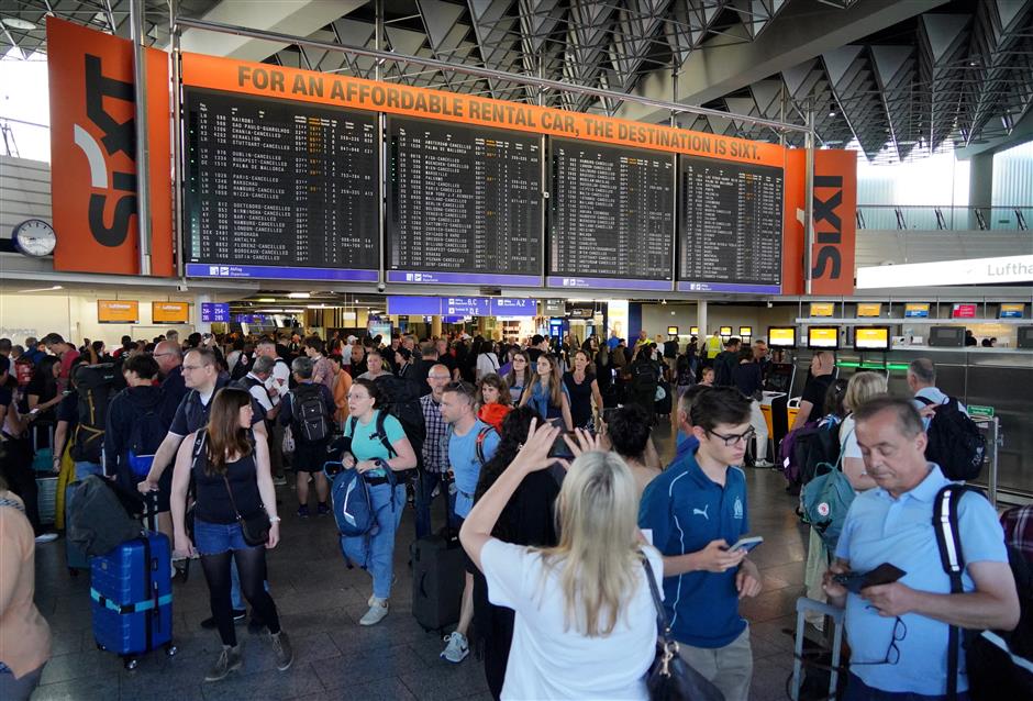 climate activists block germany's largest airport