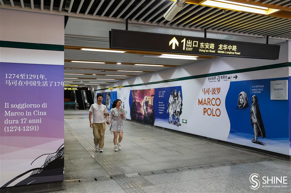 exhibition on marco polo opens in shanghai metro station