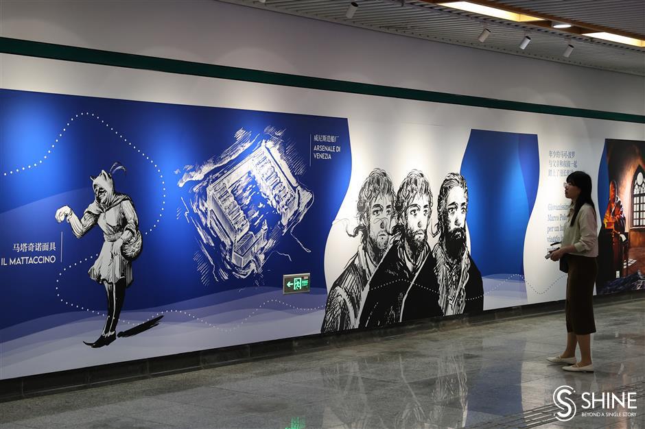 exhibition on marco polo opens in shanghai metro station