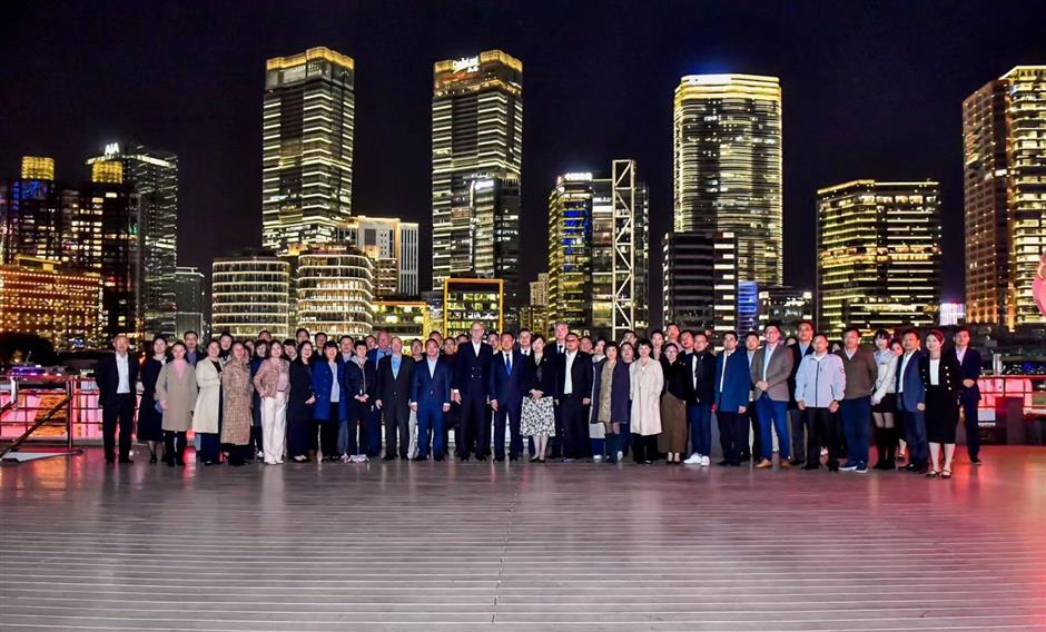 global executives explore north bund on huangpu river cruise